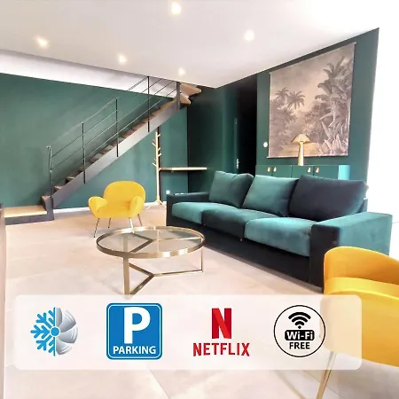 Appartement Colorchic 3 Etoiles - 120M2 Plein Centre - Parking Prive Terrasse Clim à Mèze Extérieur photo